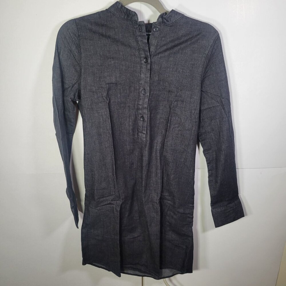 Universal Standard Gray Cotton Chambray Button Down Shirt Dress 4Xs (00/0)